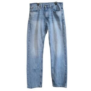 Levis 505 Jeans Mens 32x32 (32x31) Classic Straight Leg Blue Med Wash Denim Pant